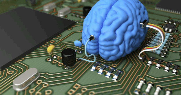 Imagem de um cérebro robótico